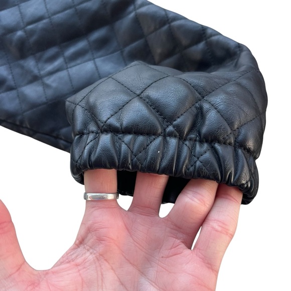 Apt. 9 Women Medium Black Faux Leather Full Zip Quilted Moto Jacket 400954691895 - Picture 14 of 16